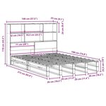vidaXL Lit bibliothèque sans matelas cire marron 140x190cm bois massif