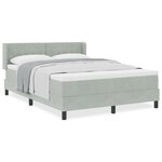 vidaXL Lit Box Spring avec Matelas Gris clair 140x190 cm Velours