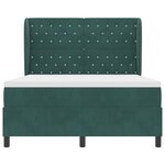 Lit avec sommier tapissier et matelas vidaXL Vert foncé 140x200 cm Velours