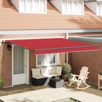 vidaXL Auvent Rétractable Rouge 400 × 300 cm Tissu et Aluminium