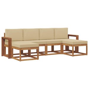 vidaXL Ensemble de canapés d'extérieur 6 pc Naturel et Beige