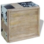 vidaXL Table basse Cuir de vache 60 x 60 x 36 cm