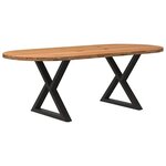 vidaXL Table à manger 220x100x74 cm bois de chêne massif ovale