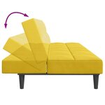 vidaXL Canapé-lit à 2 places avec repose-pied jaune velours