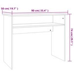 vidaXL Bureau Gris béton 90x50x74 cm Bois d'ingénierie