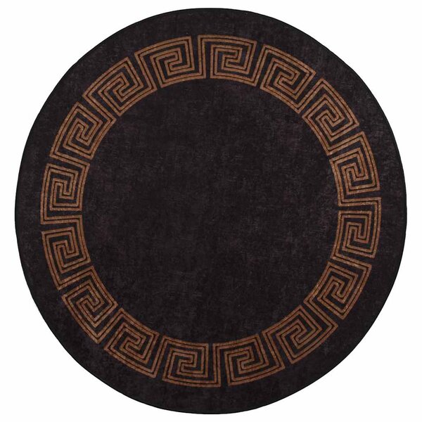 vidaXL Tapis lavable antidérapant φ120 cm noir et doré