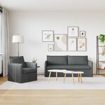 vidaXL Canapé 2 Pièces Gris foncé 196 x 82 x 85 cm tissu