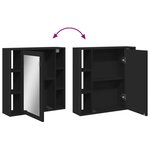 vidaXL Armoire de salle de bain à miroir noir bois d'ingénierie