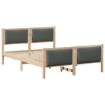 vidaXL Cadre de lit avec tête de lit Gris foncé 140 x 200 cm tissu