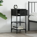 vidaXL Tables de nuit 2 Pièces Chêne noir 34x36x70 cm Bois d'ingénierie