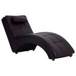 vidaXL Chaise longue avec oreiller Marron Similicuir