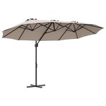vidaXL Parasol cantilever de jardin Taupe 372 x 198 x 243 cm