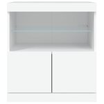 vidaXL Buffet avec lumières LED blanc 60x37x67 cm