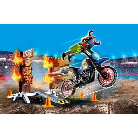 Playmobil - 70553 - stuntshow pilote de moto et mur de feu - La Poste
