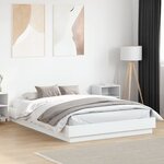 vidaXL Cadre de lit avec lumières LED blanc 150x200 cm