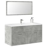 vidaXL Armoire de bain avec miroir gris béton bois d'ingénierie