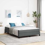 vidaXL Lit à ressorts avec matelas Gris foncé 140 x 190 cm tissu