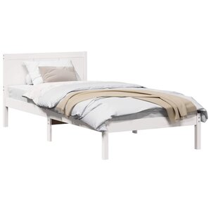 vidaXL Cadre de lit Blanc 100 x 200 cm Bois de pin massif