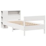 vidaXL Lit bibliothèque sans matelas blanc 75x190cm bois de pin massif