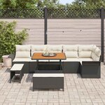 vidaXL Ensemble de canapé de jardin 9 Pièces Noir polyrotin