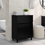 vidaXL Unité de vanité de salle de bain Noir 60 x 35 x 80 cm