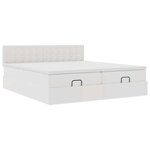 VidaXL Cadre de lit ottoman avec matelas blanc 160x200 cm similicuir