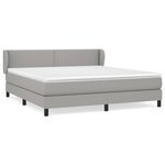 vidaXL Sommier à lattes de lit avec matelas Gris clair 180x200cm Tissu