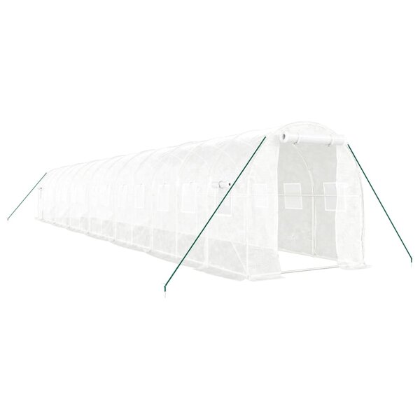 vidaXL Serre avec cadre en acier blanc 28 m² 14x2x2 m