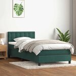 vidaXL Sommier à lattes de lit et matelas vert foncé 80x220 cm velours