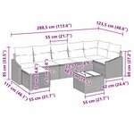 vidaXL Ensemble de canapé de jardin 7 pièces avec coussins en rotin synthétique noir