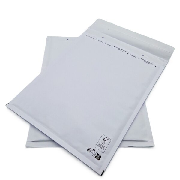 lot de 100 Pochettes ( enveloppes ) à bulles K/10 : 340 x 470 mm en kraft BLANC