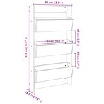 vidaXL Jardinière murale 3 niveaux 60x18 5x110 cm blanc pin massif
