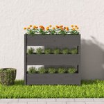 vidaXL Jardinière Gris 112x25x104 5 cm Bois massif de pin