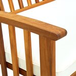 vidaXL Banc de jardin avec coussin 147 cm Bois d'acacia massif