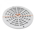 Grille bonde de fond ronde pour piscine - Diam 17,5 cm - Blanc