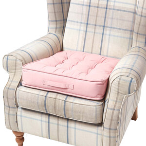 Coussin d'assise rehausseur en coton Rose  50 x 50 x 10 cm - HOMESCAPES