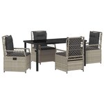 vidaXL Ensemble de salle à manger pour jardin 5 Pièces Gris clair