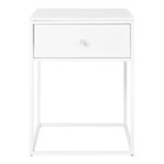 Table d'appoint 1 tiroir blanc cadre blanc 40 x 40 x 55 cm
