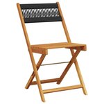 vidaXL Chaises de bistrot lot de 2 noir bois d'acacia et corde