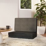 vidaXL Chaise pliable de sol Gris foncé Tissu