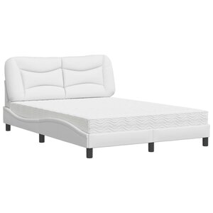 vidaXL Lit avec matelas Hvar blanc 140x200 cm similicuir