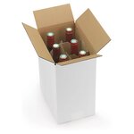 Caisse carton blanche pour bouteilles avec croisillons 23x15x30 cm (lot de 50)