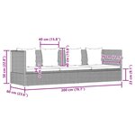 vidaXL Lit de jardin avec coussin et oreiller Résine tressée Noir