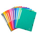 Chemise À Élastique Sans Rabat Carte Lustrée 400gm2 - A4 - Couleurs Assorties - X 50 - Exacompta