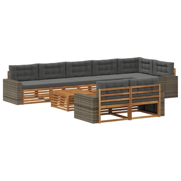 vidaXL Ensemble de canapés d'extérieur 9 pc