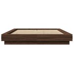 vidaXL Cadre de lit avec lumières LED chêne marron 135x190 cm