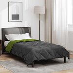 vidaXL Duvet d'été simple Vert et Anthracite 200 x 155 cm Microfibre