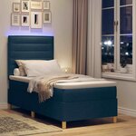 vidaXL Lit à ressort LED avec matelas Bleu 100 x 200 cm tissu