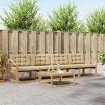 vidaXL Ensemble de canapés d'extérieur 5 Pièces Blanc et Beige