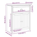 vidaXL Armoire de couloir BODO blanc et marron 80x35x90 cm